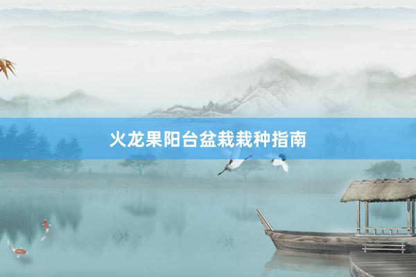 火龙果阳台盆栽栽种指南